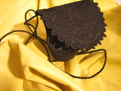 Black inbrodered evening purse
