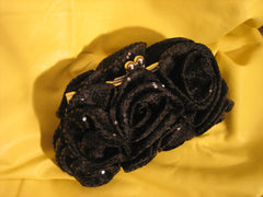 Black rose, sequence evening purse