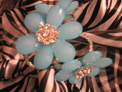 Glass,  blue flower bracelet with Swarovski crystals