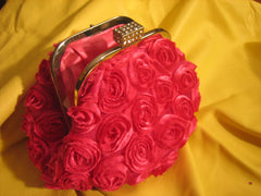 Pink rose evening purse