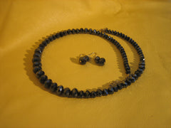 Black crystal necklace with earrings