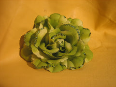 Green- Flower with Swarovski crystals broach