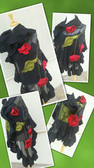 Classic Couture -  Black with Red Roses.