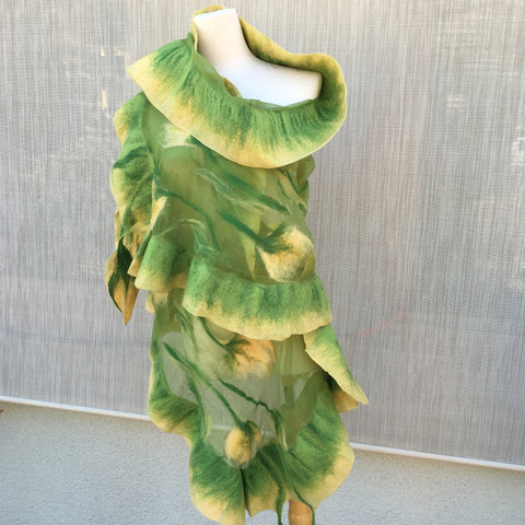 GK Creation - Green with yellow edging and flowers.
